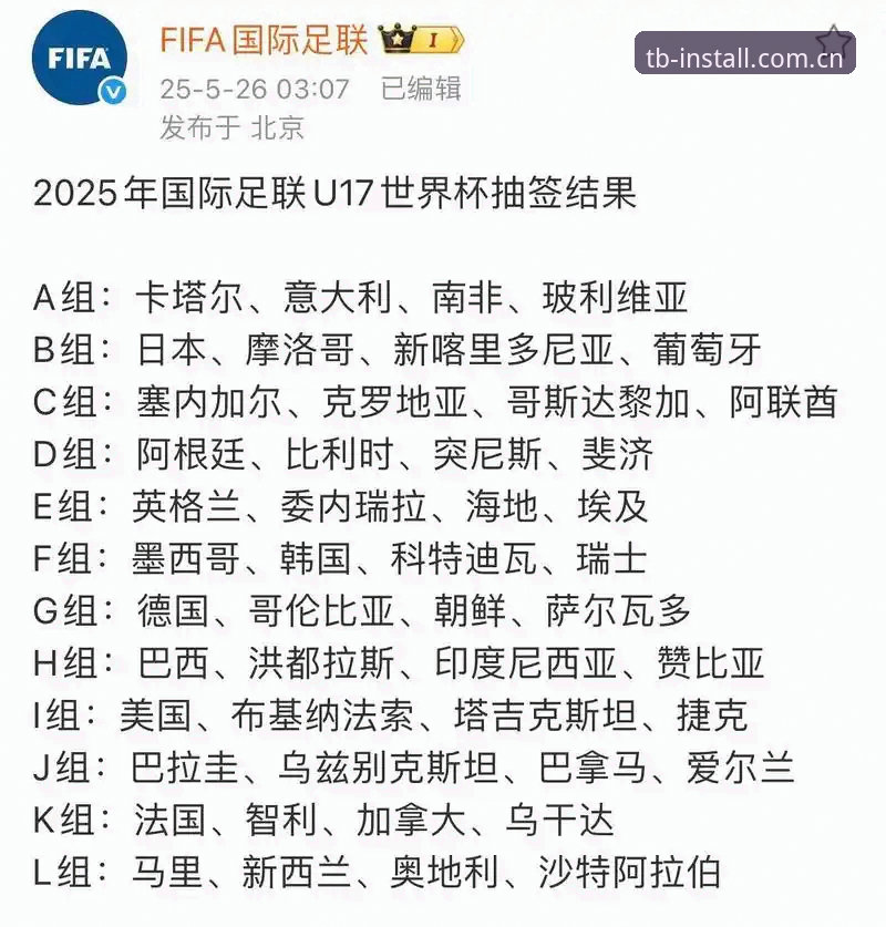 U17世界杯抽签深度解析：中国足球青训突围的机遇与挑战——天博体育平台独家视角